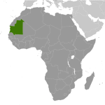 Map of Africa highlighting Mauritania