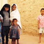Four girls and a boy in Atar, Mauritania