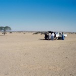 Toyota Hilux broken down in desert